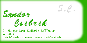 sandor csibrik business card